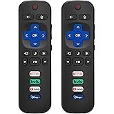 (Pack of 2) Replacement Remote Control Only for Roku TV, Compatible for TCL Roku/Hisense Roku/Onn Ro