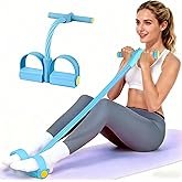 Pedal Resistance Bands with Handles, Upgrade 6-Tubes Manual Tension Training Pedal, Natural Rubber F