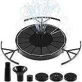 Pleneal 2W Solar Fountain Pump - Upgraded Solar Fountain for Bird Bath with 6 Nozzles, Outdoor solar