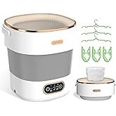 Portable Washing Machine, Folding 16L Mini Washer and Spin-Dryer With Hanger, Large Capacity Small C