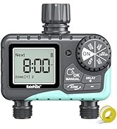 RAINPOINT Sprinkler Timer 2 Outlet, Water Timer for Garden Hose, Programmable Drip Irrigation Tim...