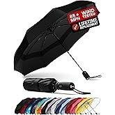 REPEL Windproof Travel Umbrella - Compact & Withstands Winds up to 85MPH , Strongest Premium Auto Fo