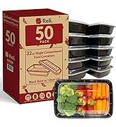 Reli. (50 Pack) 32 oz. Meal Prep Containers - 1 Compartment Food Containers with Lids, Stackable ...