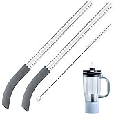 Replacement Straw for Ninja BlendBOSS Personal Smoothie Blender Tumbler, 2 Pack Reusable Glass Straw