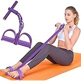 Resistance Bands with Handles, 6-Tube Elastic Foot Pedal Resistance Bands, Natural Rubber Ankle Pull