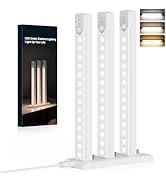 Rihvy 3-Pack Under Cabinet Lighting with charging station 8-Inch Rechargeable Motion Sensor Light...