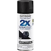 Rust-Oleum 334020 Painter's Touch 2X Ultra Cover Spray Paint, 12 oz, Flat Black
