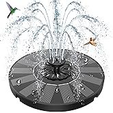 SZMP Solar Fountain 2026 Upgrade, Solar-Powered Bird Bath Fountain with 4 Fixed Rods & 7 Nozzles for