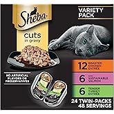 Sheba Perfect Portions Wet Cat Food Cuts in Gravy, Cat Food Wet Recipe, Roasted Chicken Entree, with