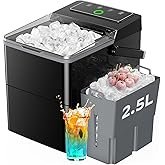 Silonn Ice Maker Countertop with Expandable 2.5L Ice Basket & 1.8L Water Tank, 9 Bullet Ice Cubes in