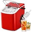 Small Portable Countertop Ice Maker, 26lbs/24H Ice Machine with Self-Cleaning, 6-8 Mins Fast Ice Mak