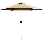 Sunnyglade 7.5' Patio Umbrella Outdoor Table Market Umbrella with Push Button Tilt/Crank, 6 Ribs (Ta