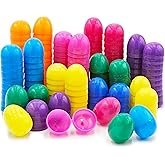 The Dreidel Company Fillable Easter Eggs 50-Pack with Hinge Bulk Colorful Bright Plastic Easter Eggs