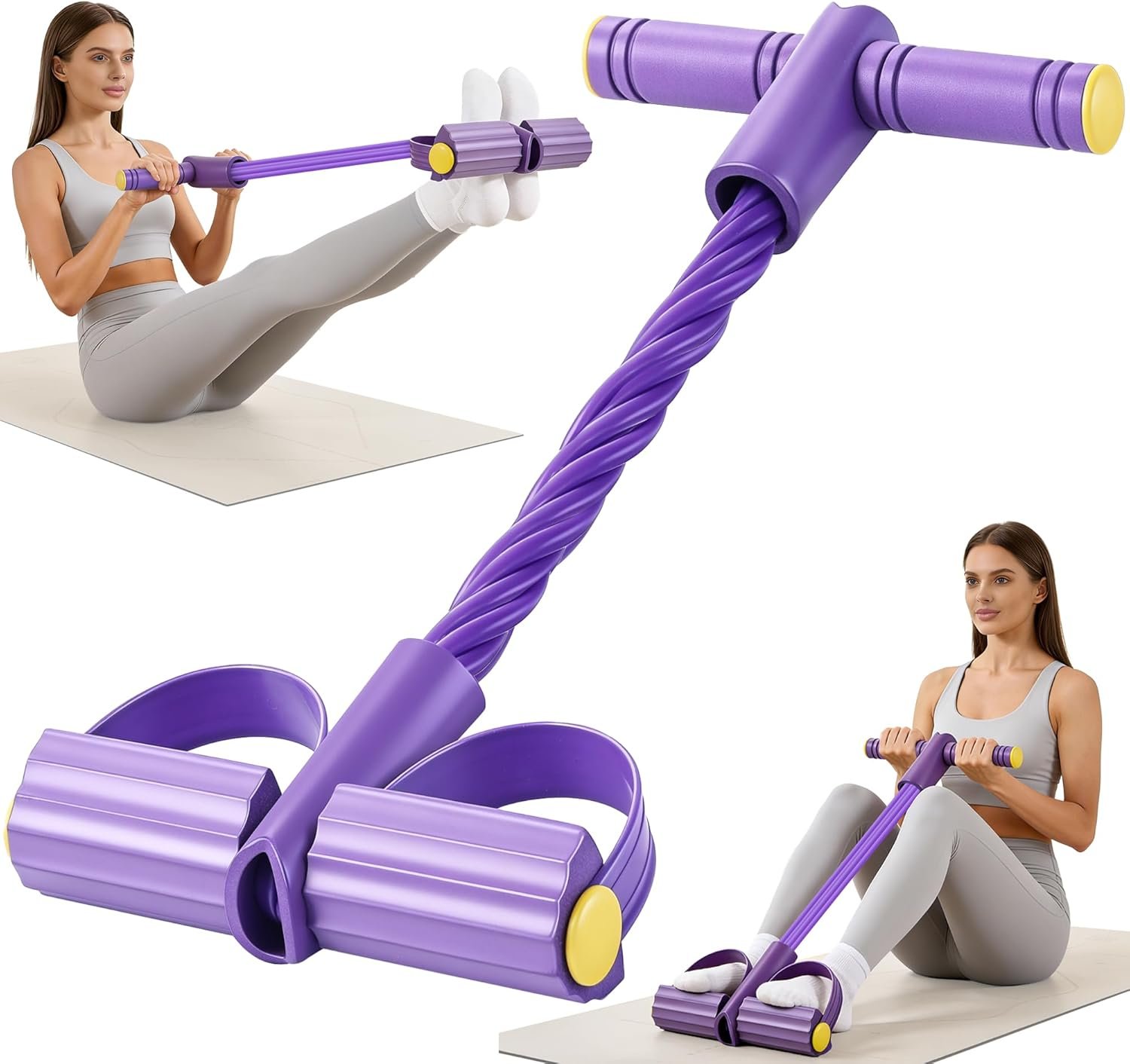 Upgraded Pedal Resistance Band with Handle, Soft Durable Fashion Puller Exercise with Thickened 6 Te