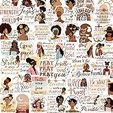 Vemfare Bible Verse Stickers for Adults - 100 Pcs Black Women Prayer Board Stickers for Women Girls,