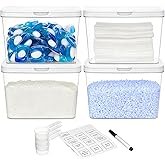 Vtopmart 4 Pack Laundry Pods Container and Dryer Sheet Holder, Detergent Powder Container with Lids 