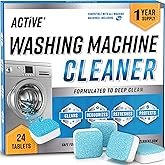 Washing Machine Cleaner Descaler 24 Pack - Deep Cleaning Tablets For HE Front Loader & Top Load Wash