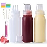 Werduoland 3 Hole Squeeze Bottles for Sauces Plastic Condiment Squeeze Bottles Ketchup Dispenser Sal