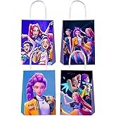 YEEFIGRO 12pcs Demon Movie Hunters Party Gift Bags with Handles,Girl Birthday Party Supplies for Dem