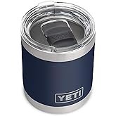 YETI Rambler 10 oz Lowball, Vacuum Insulated, Stainless Steel with MagSlider Lid, Navy