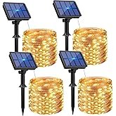 btfarm 4 Pack Solar String Lights Outdoor - Total 132FT 320LED Solar Fairy Lights Outside Waterproof