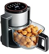 NEWBULIG 4.7Qt Glass Air Fryer, 10 in 1 Air Fryers with Timer, 105 to 395°F Wider Temperature, 36...