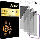 Ailun 3 Pack for iPhone 17 Pro Max Privacy Screen Protector [6.9 inch]+ 3 Pack Camera Lens Protector
