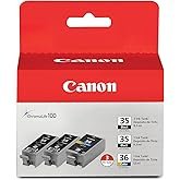 Canon PGI-35/CLI-36 2 Genuine Black and Color Value Pack Compatible to iP100, iP110, TR150 and TR160
