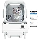 FRCFRC Automatic Cat Litter Box Self Cleaning - App Control, Cat Toilet Records, Suitable for Big Ca