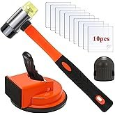 Floor Gap Fixer Tool Kit with Rubber Mallet & 10 Reusable Sticky Pads& Knee Pad,Suction Cup Laminate