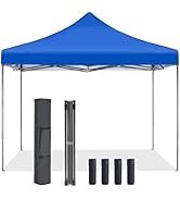 OLIXIS 10x10 Ft Pop Up Canopy Tent, Waterproof Portable Outdoor Shade Canopy with Sand Bags for B...