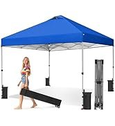 OLIXIS 10x10ft Pop Up Canopy Tent, Heavy Duty 1-Person One Push Setup, Portable Outdoor Shelter f...