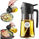 YARRAMATE 16oz/470ml Glass Olive Oil Sprayer for Cooking with Stickers, 2 in 1 Oil Dispenser for Kit