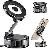 Magnetic Phone Holder for Car, 360° Adjustable Vacuum Car Phone Holder for Magsafe, 80+LBS Suction P